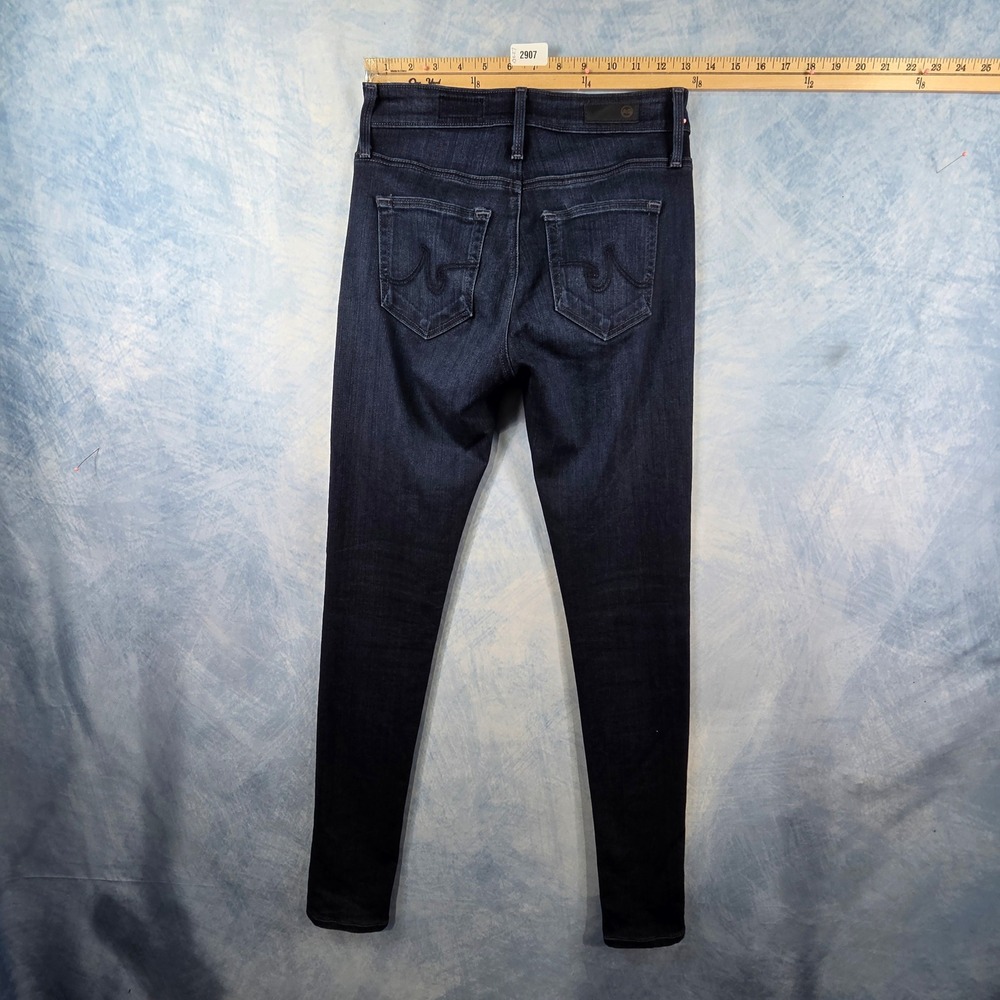 AG Adriano Goldschmied Farrah High Rise Skinny Jeans Dark Indigo Blue 25 - Picture 6 of 8
